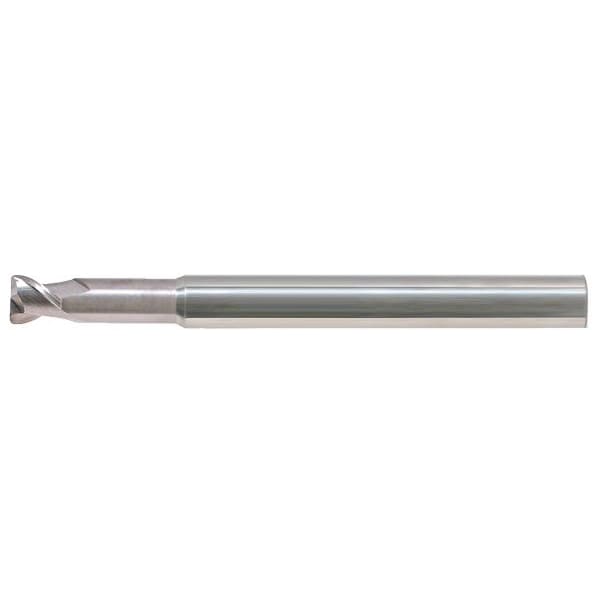8x8x8x100 2FL 0.5mm Corner Radius 40 Degree Helix Short Flute Endmill, 7mm Neck Diameter, 25mm Reach Length